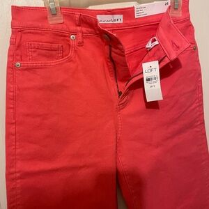 New LOFT Wide Leg High Waisted Pants Vibrant Salmon Pink!Women’s 26 (Approx   4)